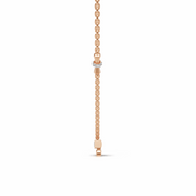 Diamond Bow Pendant Necklace-18Kt Rose Gold vermeil
